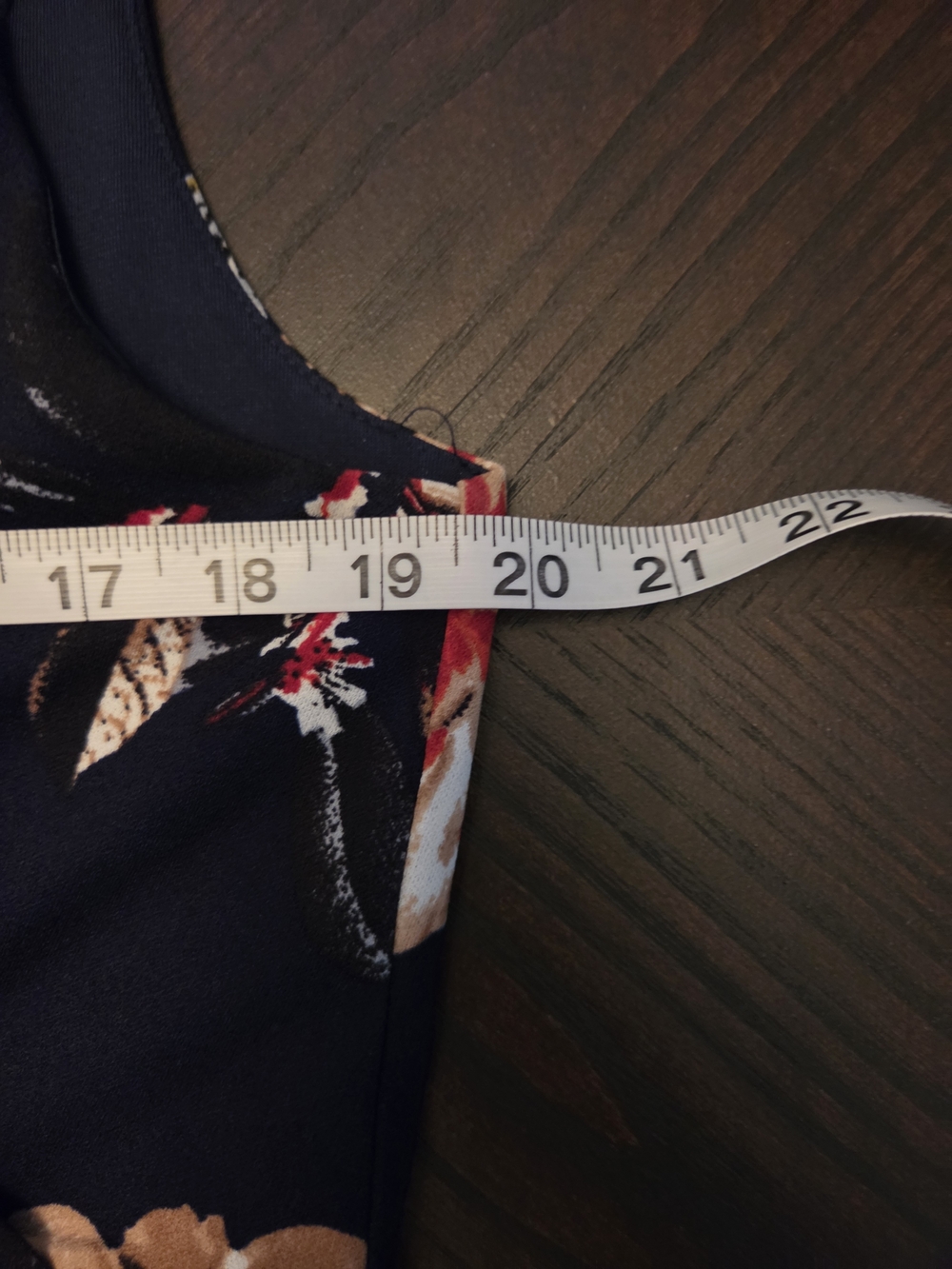 Navy Floral V-Neck A-Line Dress - Picture 7 of 8